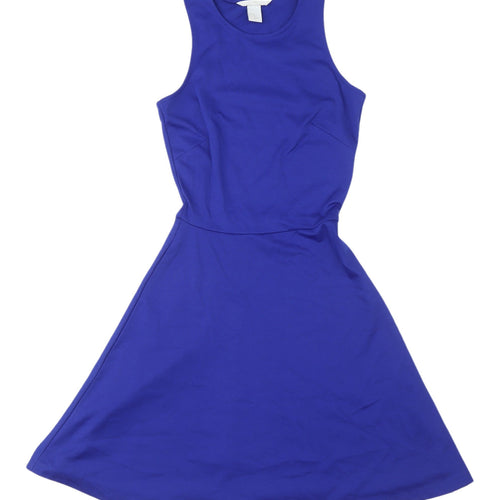 H&M Women's Blue A-Line Sleeveless Dress XS