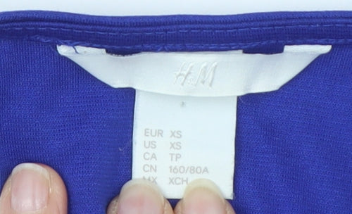 H&M Women's Blue A-Line Sleeveless Dress XS