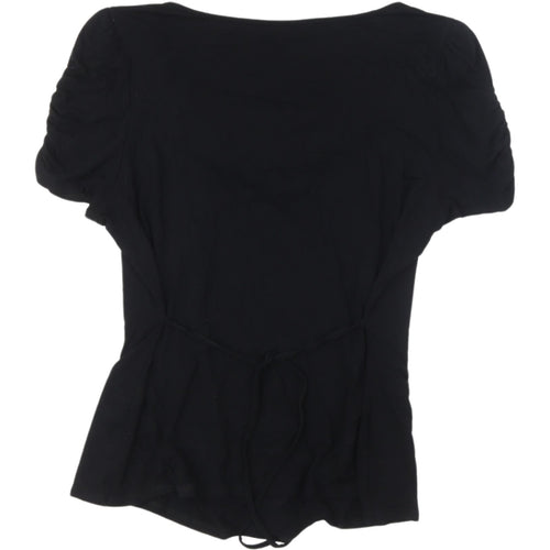 Debenhams Women's Black Beaded Cowl Neck Blouse Size 18