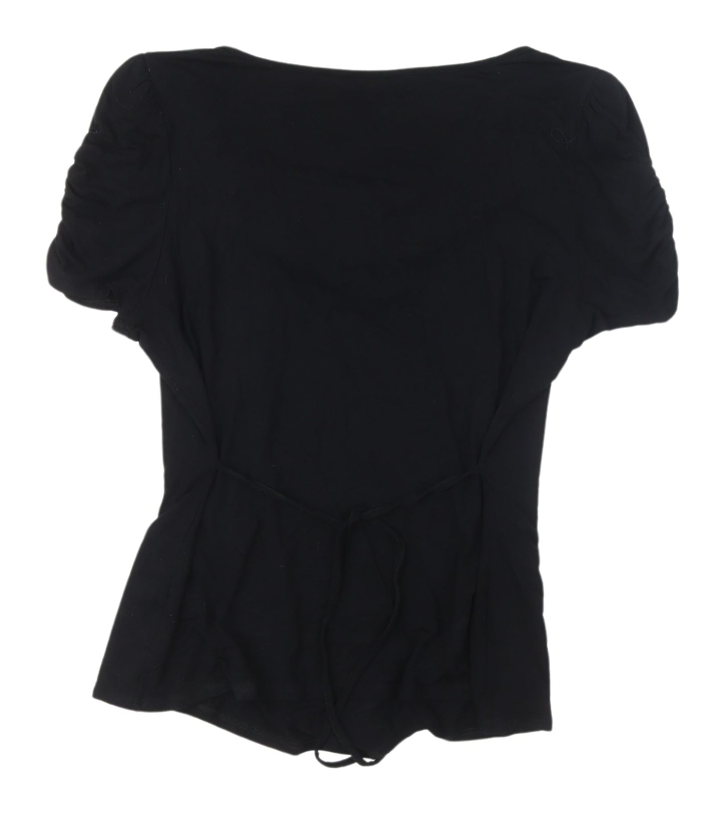 Debenhams Women's Black Beaded Cowl Neck Blouse Size 18