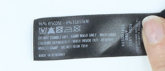 Debenhams Women's Black Beaded Cowl Neck Blouse Size 18