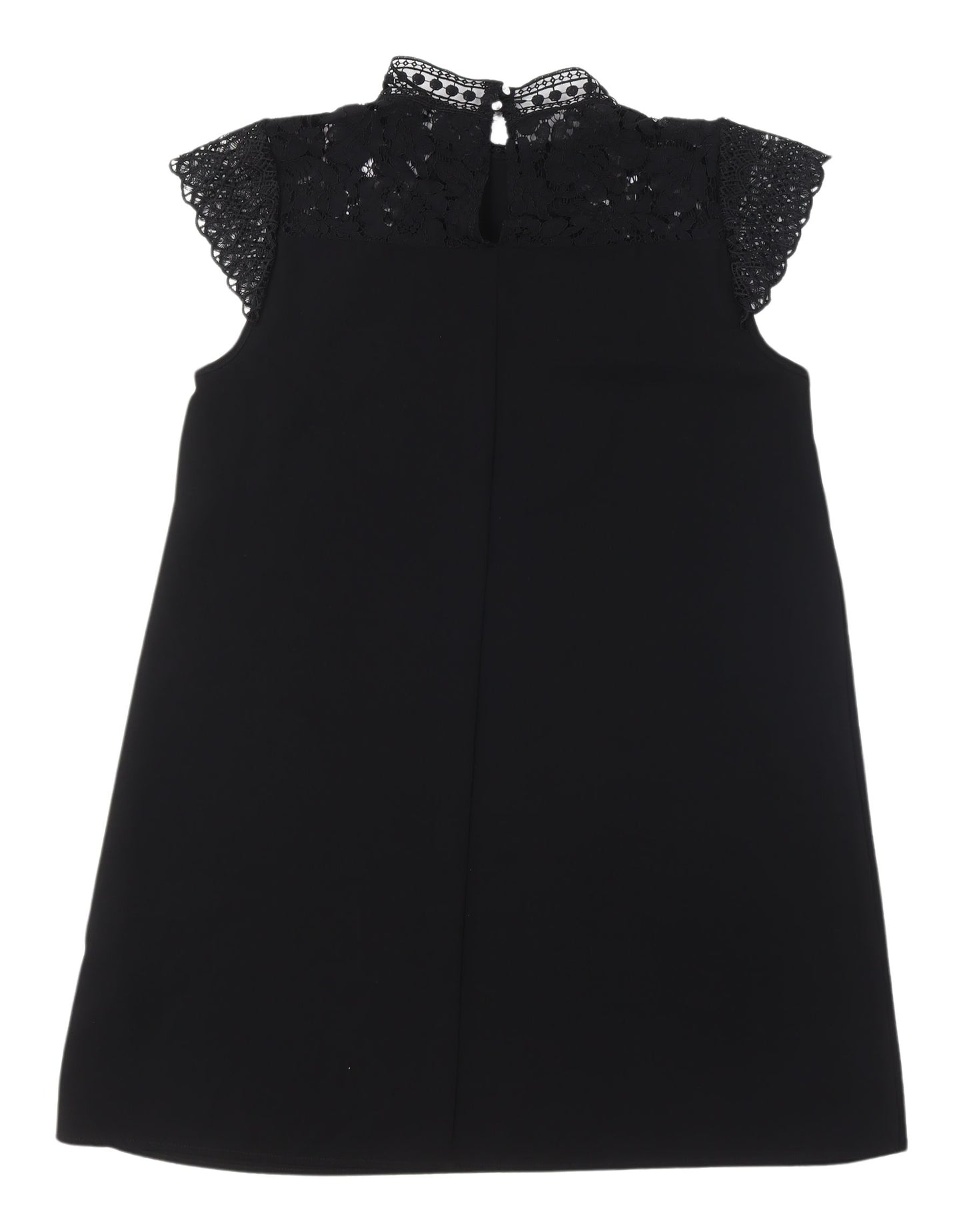 Zara Women's Black Shift Dress, Size S, Sleeveless Lace