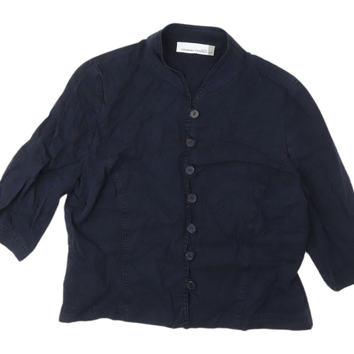 Country Casuals Women's Blue Button-Up Top, Size 12