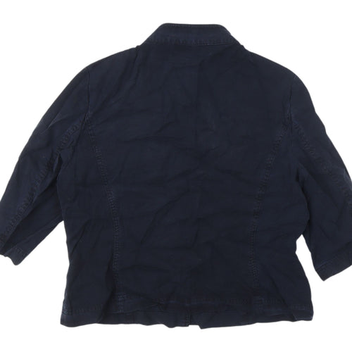 Country Casuals Women's Blue Button-Up Top, Size 12