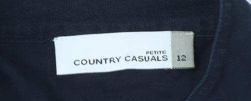 Country Casuals Women's Blue Button-Up Top, Size 12