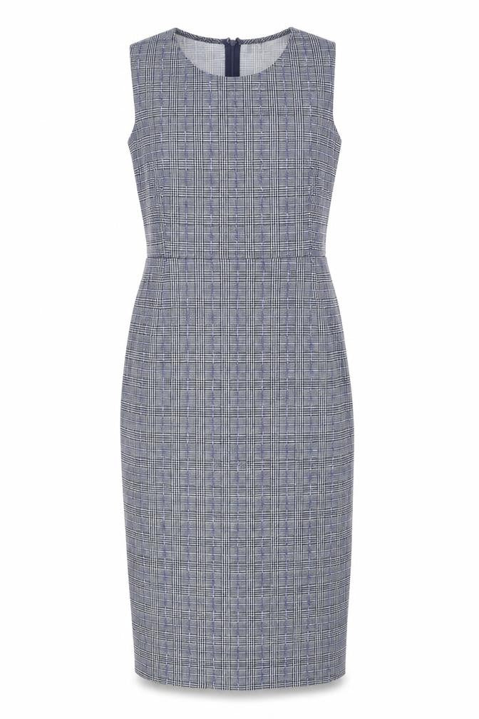 Front view of AX Paris Women's Multicoloured Check Sheath Dress 14