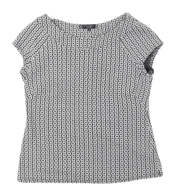 Principles Women's Black Geometric Blouse Size 14