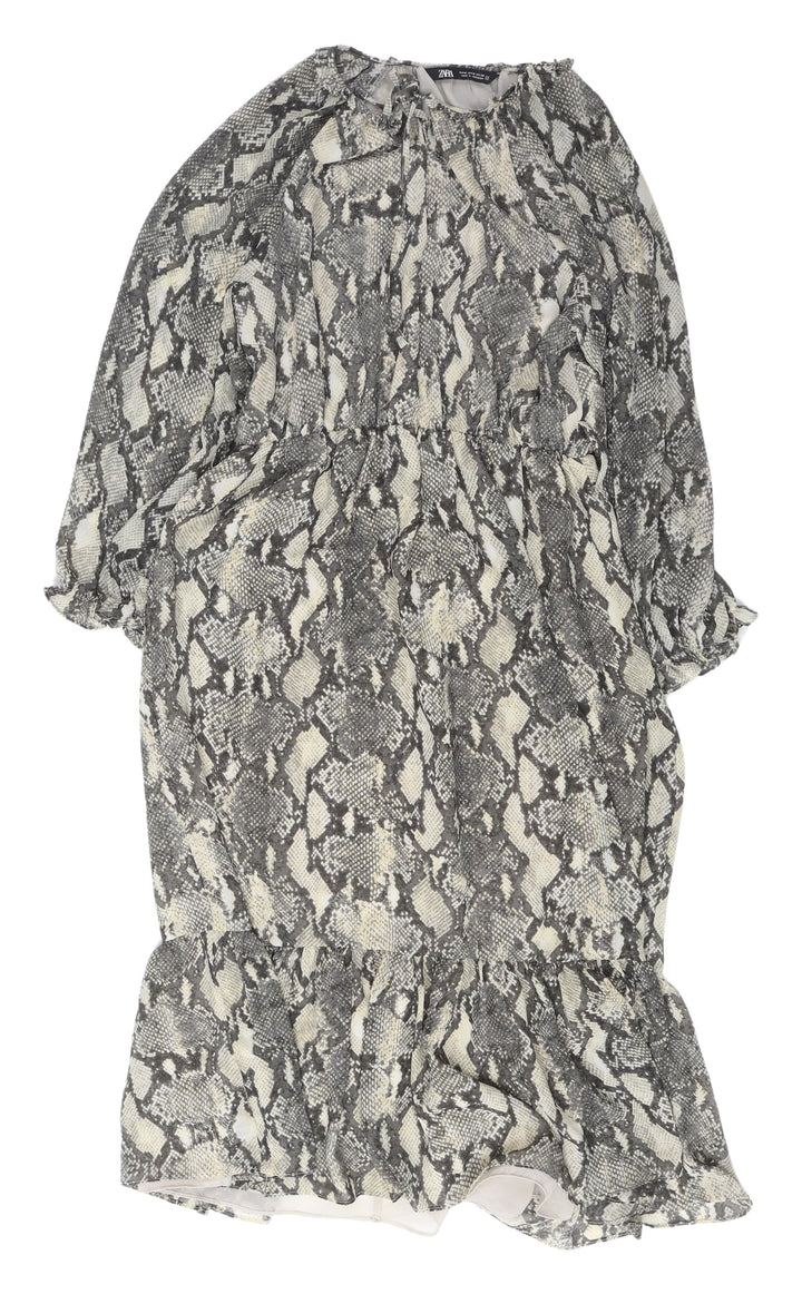 Zara Women's Multicoloured Shift Midi Dress