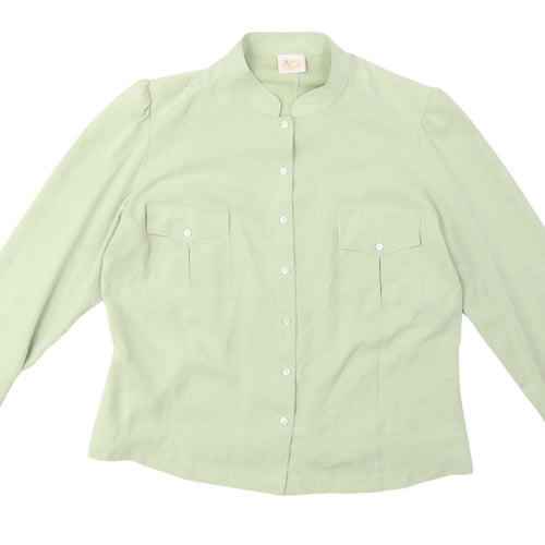 Country Casuals Women's Green Collared Blouse Size 14