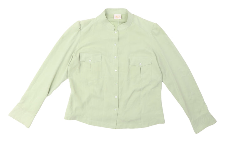 Country Casuals Women's Green Collared Blouse Size 14