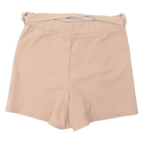 I Saw It First Women Beige Paperbag Shorts Size 16