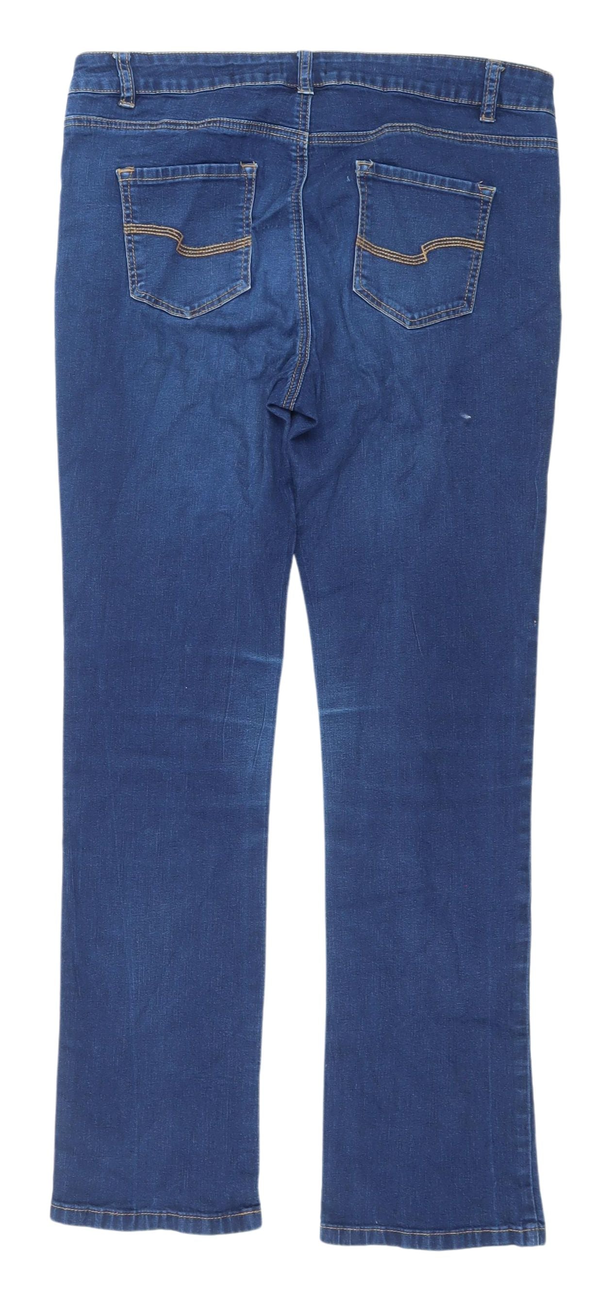 Tu Women's Blue Straight Jeans Size 14 Stretch Denim