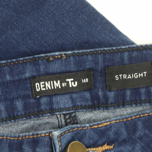 Tu Women's Blue Straight Jeans Size 14 Stretch Denim