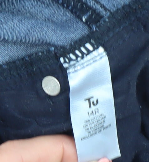 Tu Women's Blue Straight Jeans Size 14 Stretch Denim