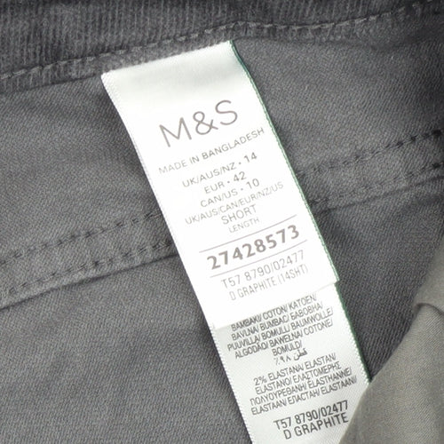 Marks and Spencer Grey Corduroy Women's Trousers Size 14