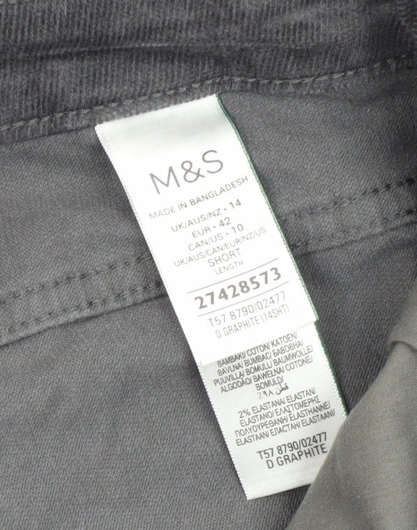 Marks and Spencer Grey Corduroy Women's Trousers Size 14