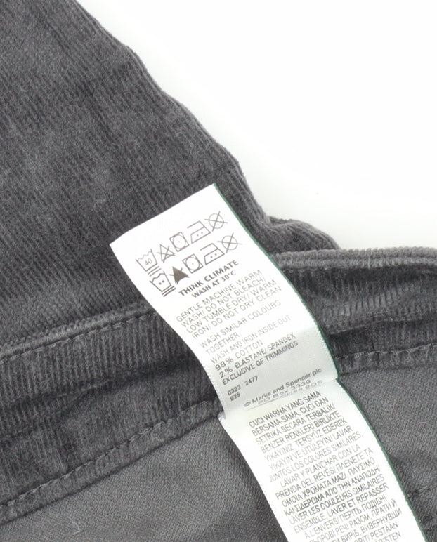 Marks and Spencer Grey Corduroy Women's Trousers Size 14