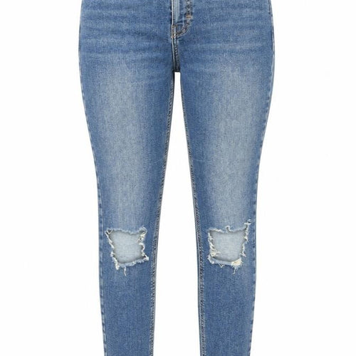 Topshop Women’s Blue Skinny Jeans, Size 10, Distressed
