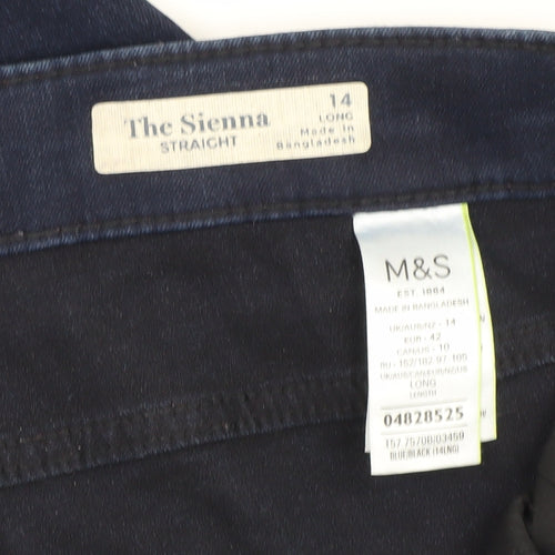 Marks and Spencer Women's Blue Straight Leg Jeans, Size 14