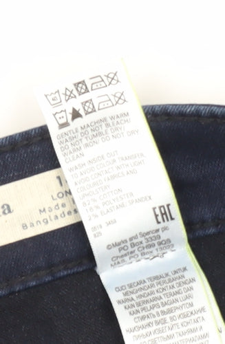 Marks and Spencer Women's Blue Straight Leg Jeans, Size 14