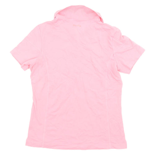 Daily Women Pink Polo Shirt M Cotton Blend Casual