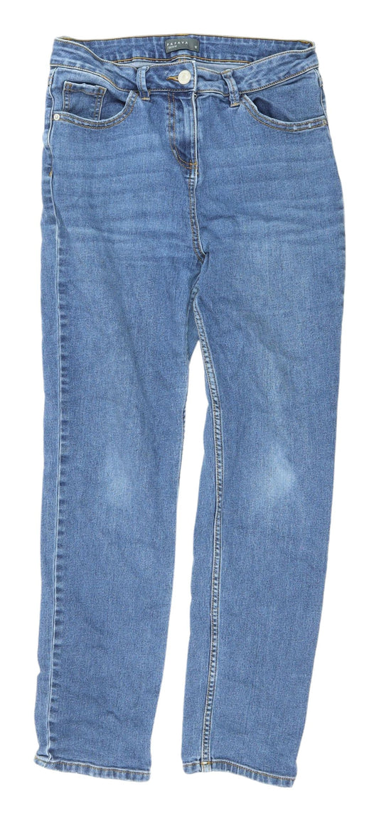 Papaya Women's Blue Straight-Leg Jeans Size 10