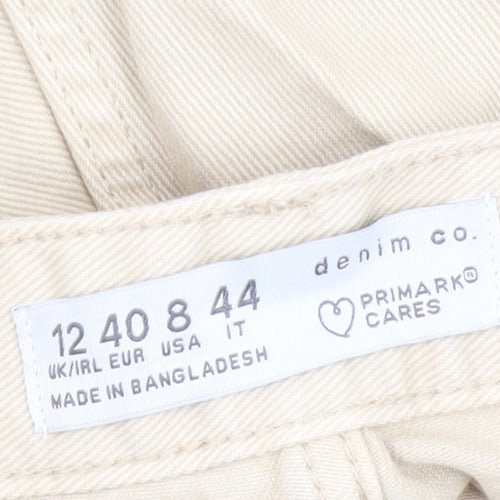 Primark Women Beige Cut-Off Cotton Shorts