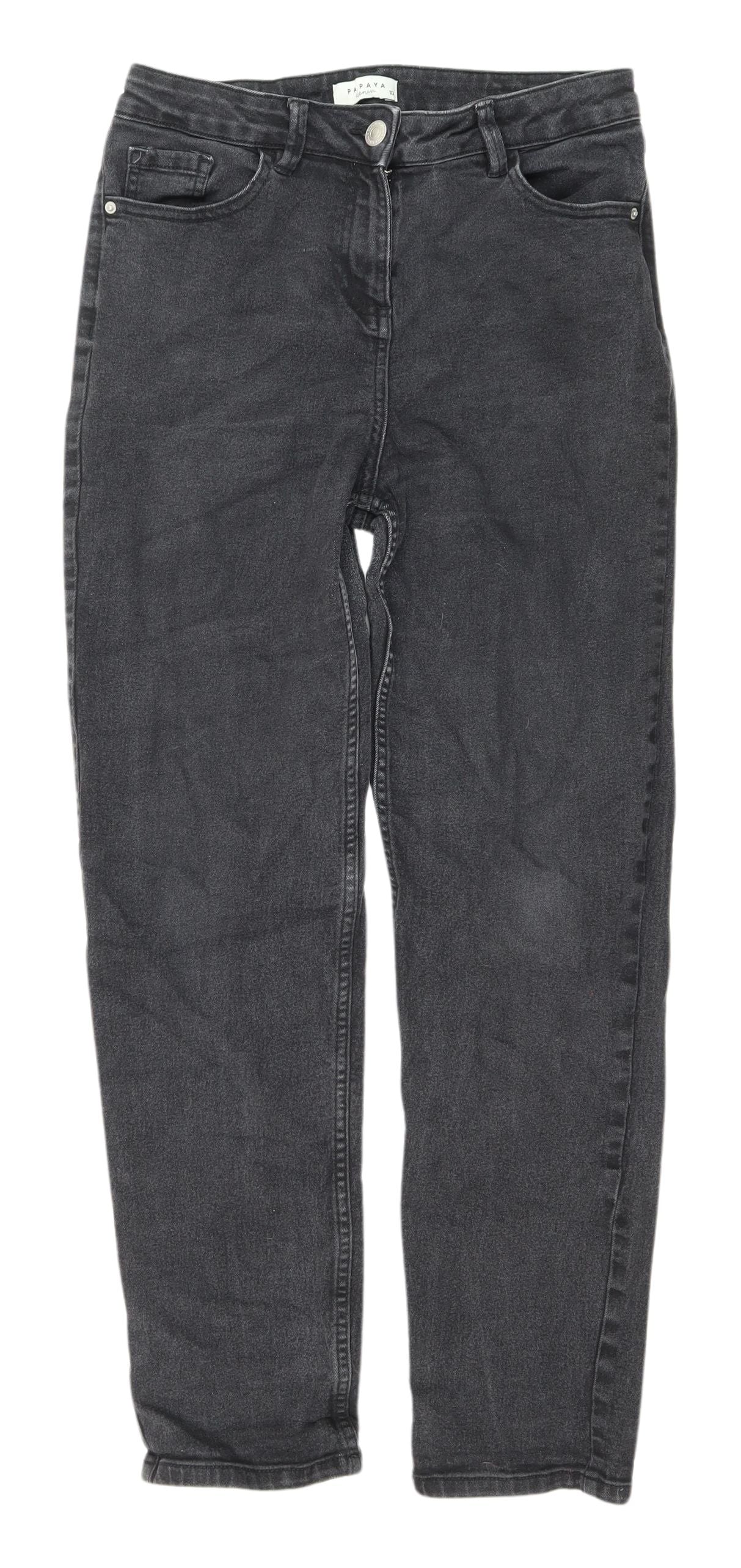 Papaya Women's Black Straight Leg Denim Jeans Size 10