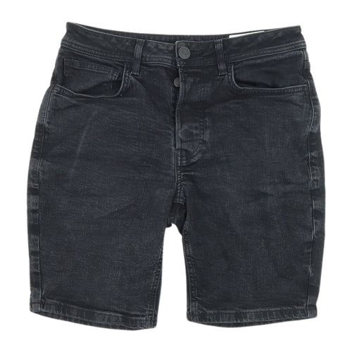 Denim Co Men's Black Slim Fit Chino Shorts, 30 in, Spring Style