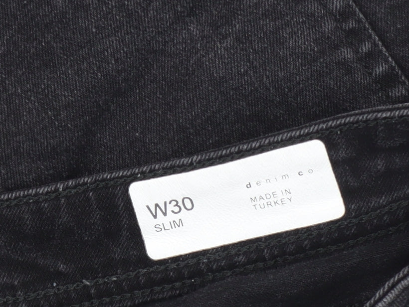 Denim Co Men's Black Slim Fit Chino Shorts, 30 in, Spring Style