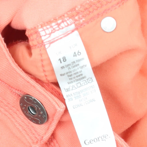 George Women's Cropped Pink Comfort Jeans Size 18