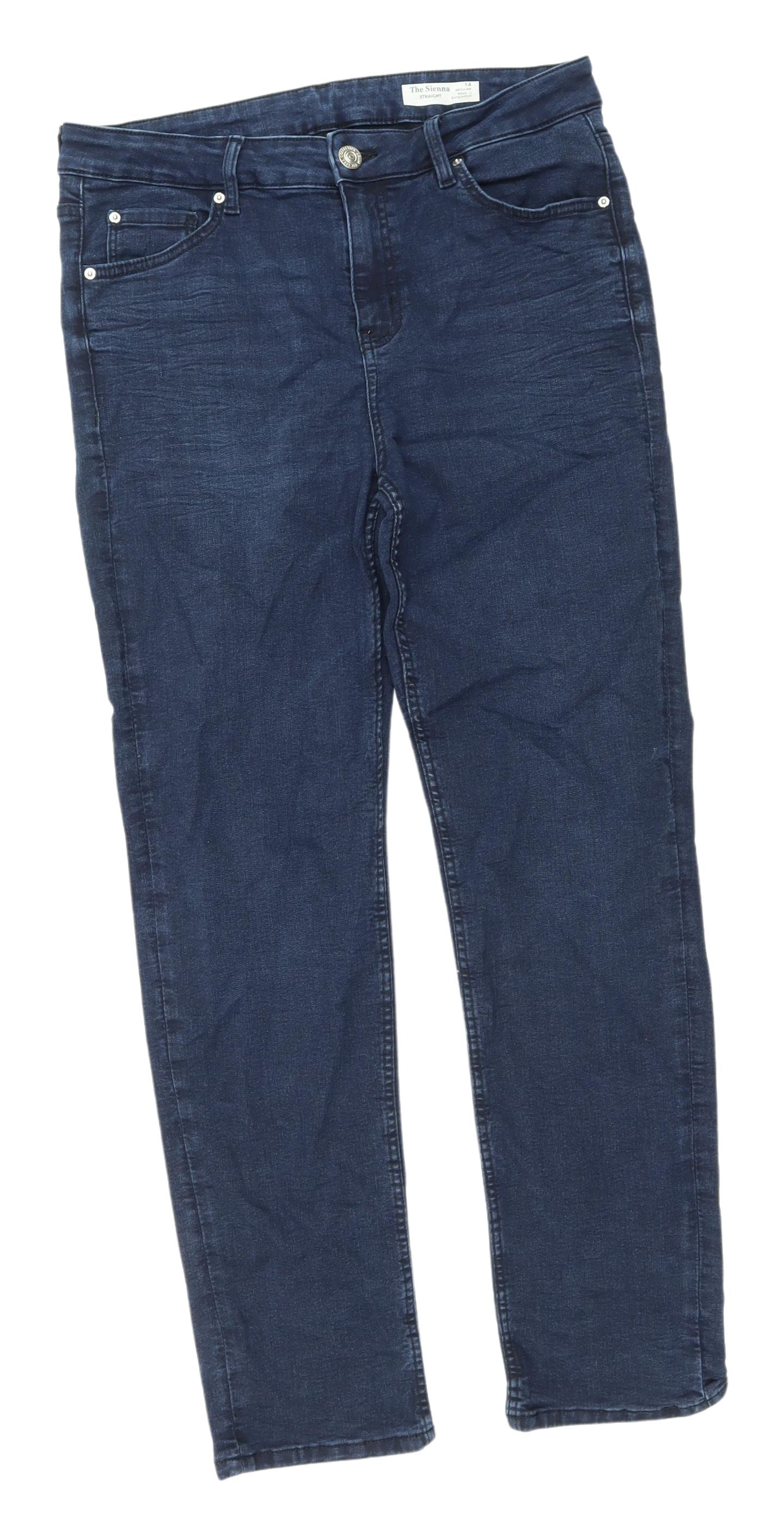 Marks and Spencer Women's Blue Straight Jeans, Size 14