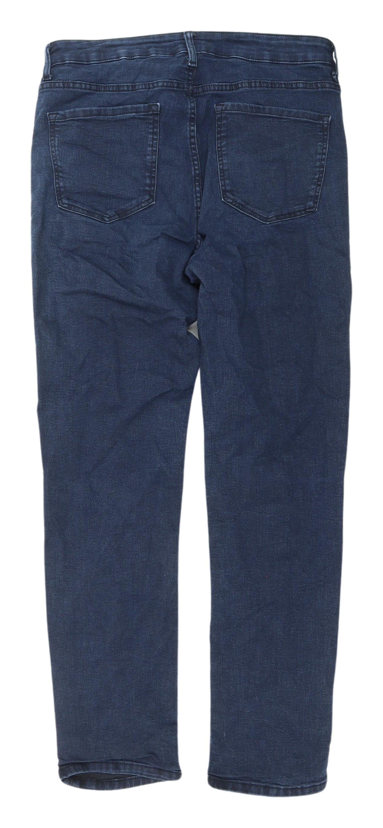 Marks and Spencer Women's Blue Straight Jeans, Size 14