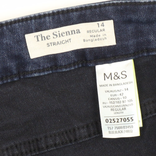 Marks and Spencer Women's Blue Straight Jeans, Size 14