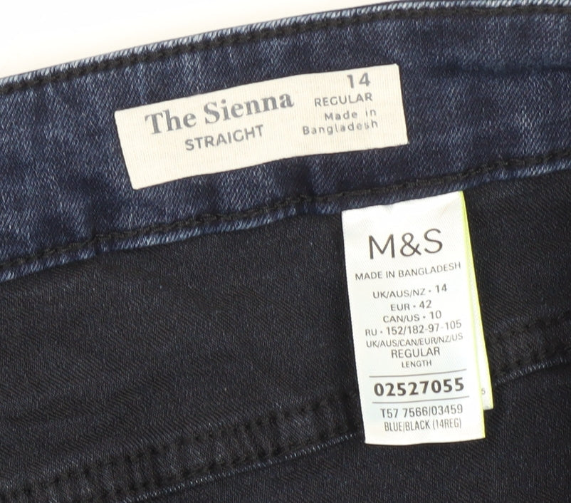 Marks and Spencer Women's Blue Straight Jeans, Size 14