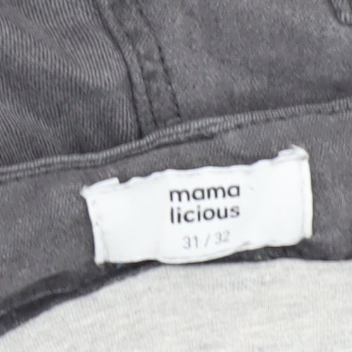 Mama Licious Women's Grey Maternity Skinny Jeans