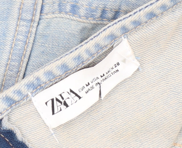 Zara Women's Blue Denim Strapless Mini Dress 12 – Preworn