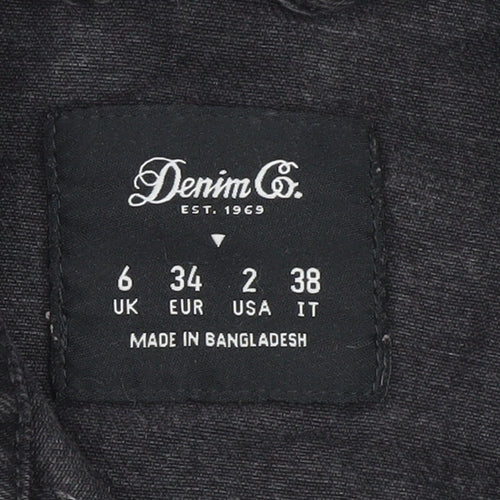 Denim Co. Ladies Black Cropped Denim Jacket Size 6
