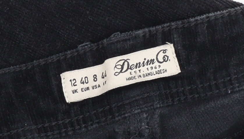 Denim Co. Women's Black Corduroy Jegging Trousers - Size 12