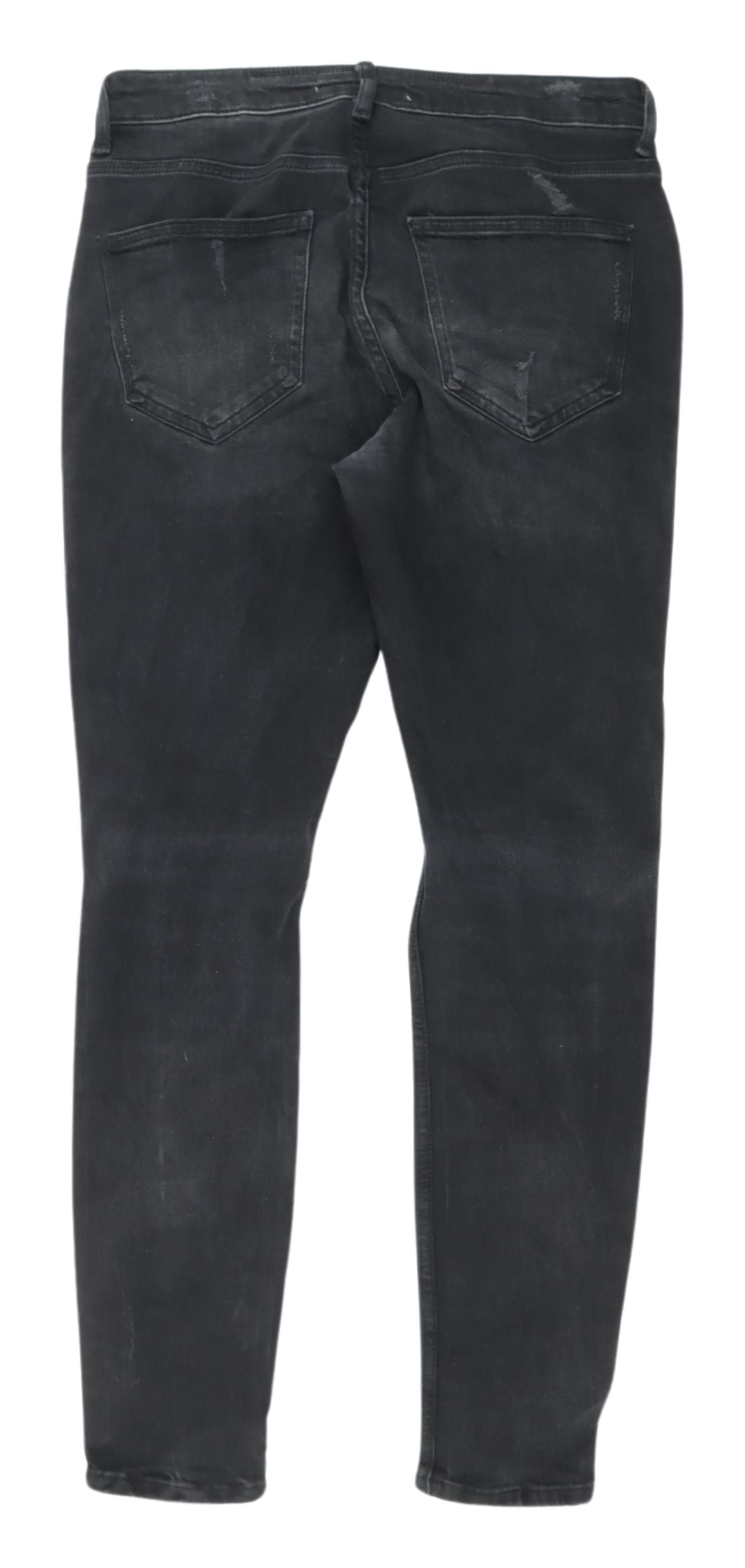 Zara Women's Black Distressed Skinny Jeans, Size 18