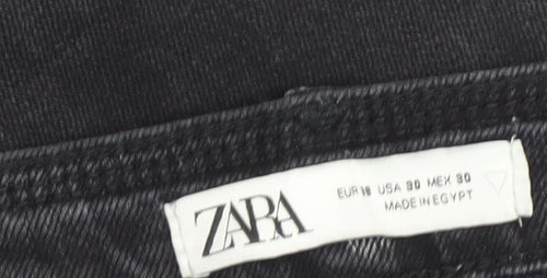 Zara Women's Black Distressed Skinny Jeans, Size 18