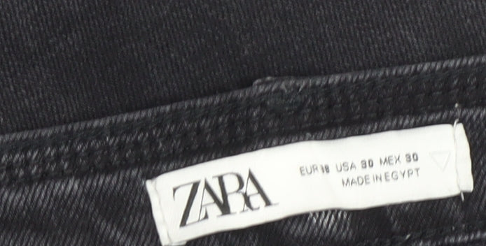 Zara Women's Black Distressed Skinny Jeans, Size 18