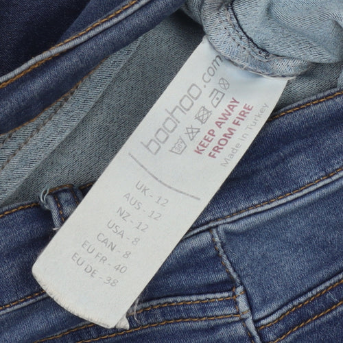 Boohoo Women's Blue Skinny Jeans Size 12