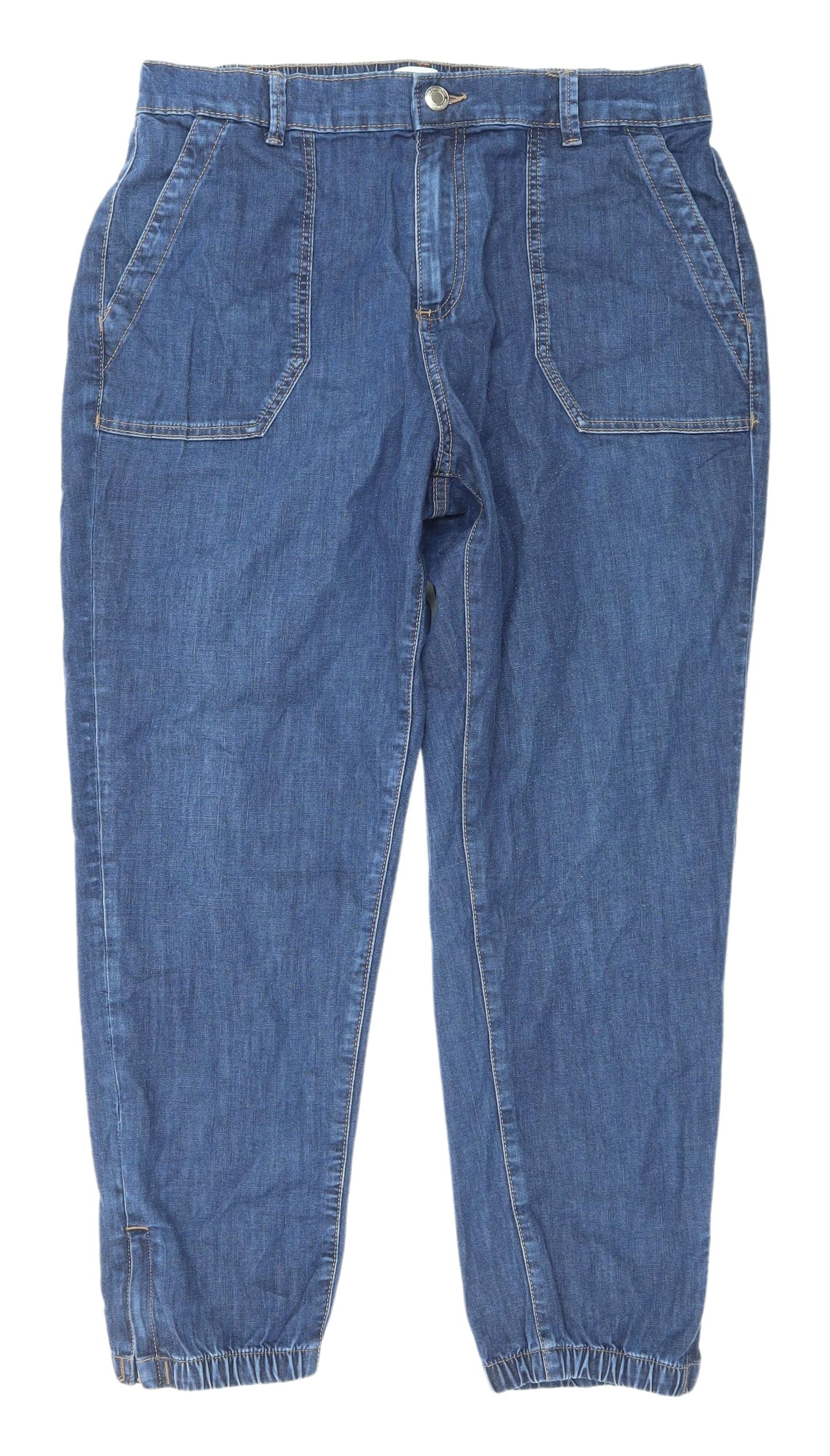 Marks and Spencer Women's Blue Cropped Jeans, Size 14 Short