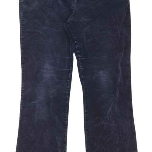 Marks and Spencer Women's Blue Corduroy Trousers Size 14