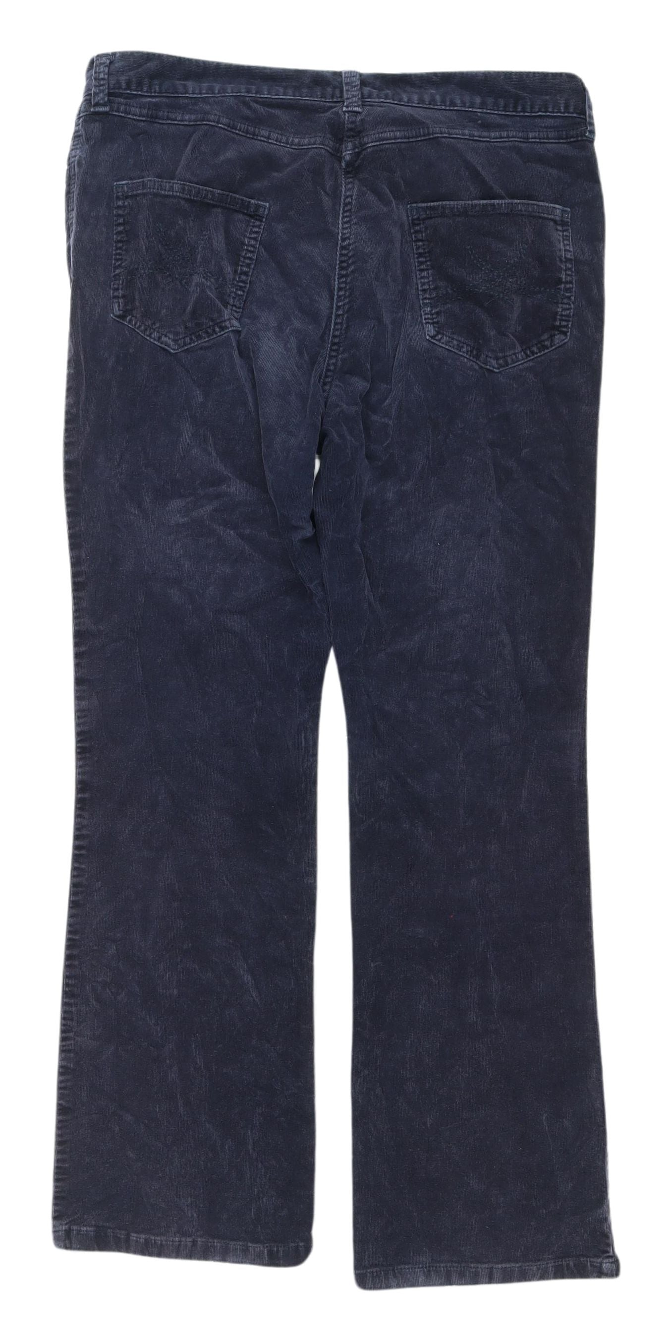 Marks and Spencer Women's Blue Corduroy Trousers Size 14
