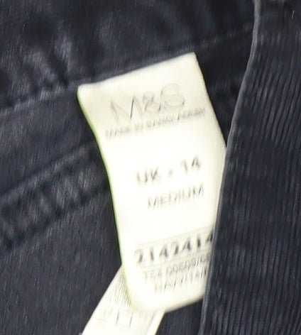 Marks and Spencer Women's Blue Corduroy Trousers Size 14