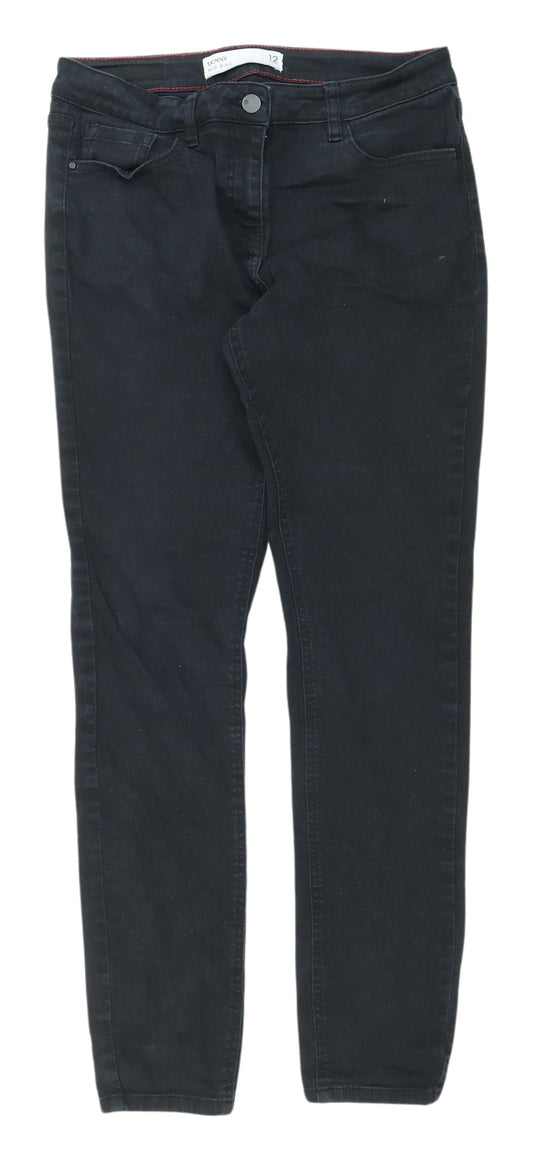 Next Women's Black Skinny Jeans - Size 12 Tall, Mid Rise