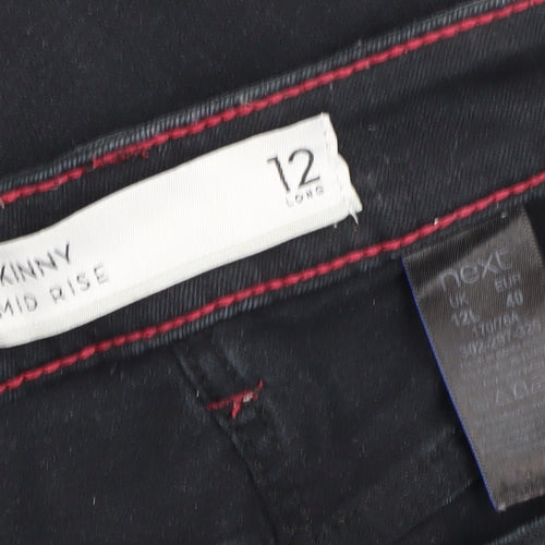 Next Women's Black Skinny Jeans - Size 12 Tall, Mid Rise