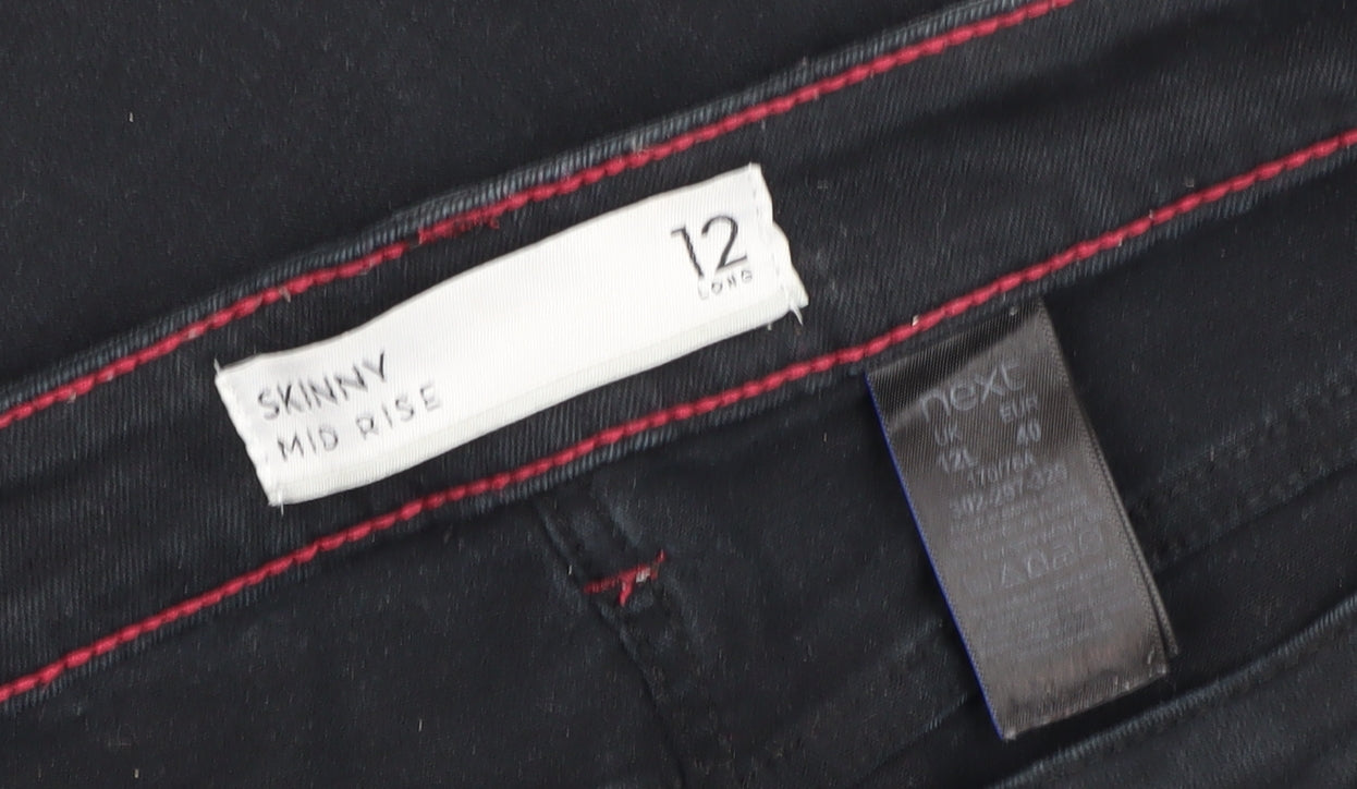 Next Women's Black Skinny Jeans - Size 12 Tall, Mid Rise